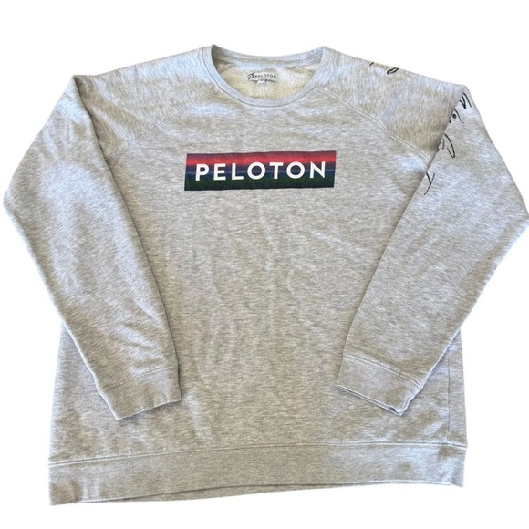 Peloton Together We Go Far Crewneck Sweatshirt Grey Medium Athleisure - Picture 1 of 5